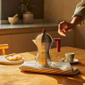 Alessi Pulcina İndüksiyon Tabanlı Espresso Makinesi Mokapot 300 ml Kırmızı
