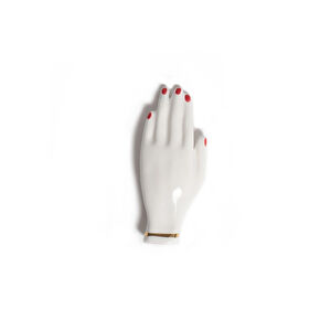 Bitossi Home Mano Nella Hand Seramik Çatal Kaşık Bıçak Desteği 6x2,5 cm Beyaz görseli 1