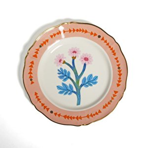 Bitossi Home Botanica Flower Porselen Yemek Tabağı 26,5 cm Turuncu görseli 1