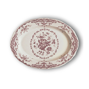 Bitossi Home Rose Violet Floral Oval Tabak 30,5 cm görseli 1