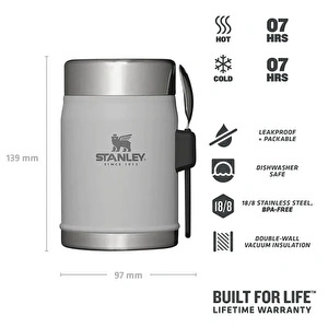 Stanley Legendary Food Jar Hammertone Kaşıklı Yemek Termosu 400 ml Ash görseli 4