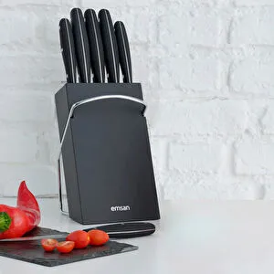 Emsan Yeni Mia 6 Parça Bıçak Seti Siyah görseli 1