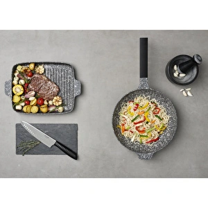 Emsan Perge Döküm Wok Tava 30 cm görseli 6