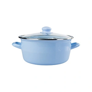 Emsan Pastel Emaye 24 Cm Kızartma Tenceresi Mavi görseli 1