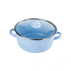 Emsan Pastel Emaye 24 Cm Kızartma Tenceresi Mavi görseli 2