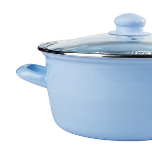 Emsan Pastel Emaye 24 Cm Kızartma Tenceresi Mavi görseli 3