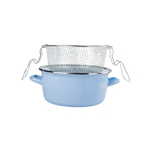 Emsan Pastel Emaye 24 Cm Kızartma Tenceresi Mavi görseli 4