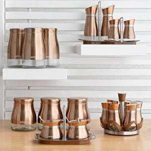 Emsan Verna 7 Parça Baharatlık/Baharat Takımı Rose Gold görseli 2