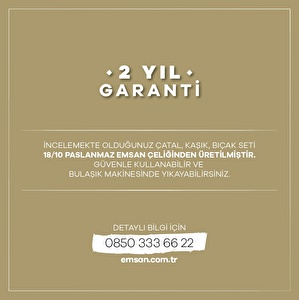 Emsan Elegance Duru Gold 84 Parça 12 Kişilik Lüks Kutulu Çatal Kaşık Bıçak Takımı görseli 10