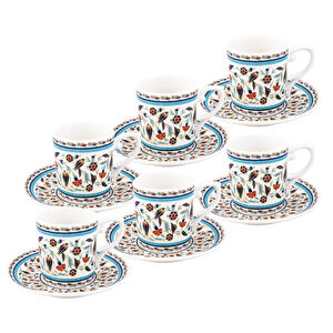 Emsan Tulipa 6 Kişilik Kahve Fincan Takımı 80 ml görseli 1