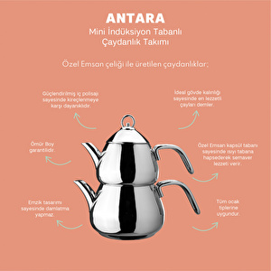 Emsan Antara Mini  İndüksiyon Tabanlı Çaydanlık Takımı görseli 6