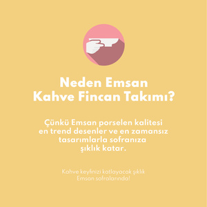 Emsan Bulut 6 Kişilik Kahve Fincanı Takımı 80 ml görseli 8