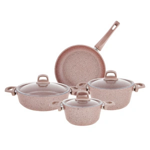 Emsan Premium-S Pro Gold Pink 7 Parça Granit Tencere Seti görseli 3