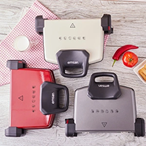 Emsan Power Master Granit 1800w Kırmızı Tost Makinesi görseli 5