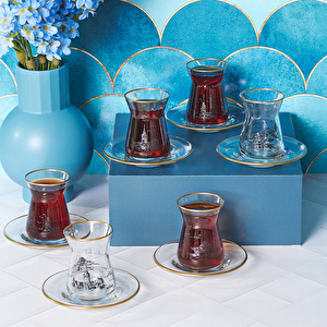 Emsan İstanbul Desen 12 Parça 6 Kişilik Çay Seti görseli 2