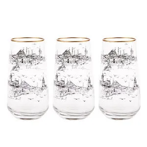 Emsan İstanbul Desen Meşrubat Bardağı 3lü Set görseli 1