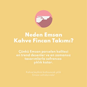 Emsan Luxury Siyah 6 Kişilik Kahve Fincan Takımı 90 ml görseli 10