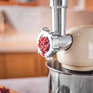 Emsan Bella Gusto Maxi Krem Kıyma Çekme /Sucuk-Sosis/İçli Köfte Aparatlı/Smooth Hazneli Hamur Yoğurma Makinesi 1300W 5L görseli 5