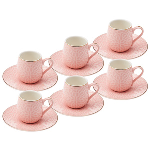Emsan Bridal 6 Kişilik Kahve Fincan Takımı Pembe 90 ml görseli 3