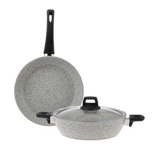 Emsan Premium Granit Grey Tava ve Pilav/Karnıyarık Tencere Seti görseli 2