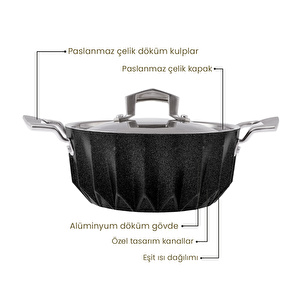 Emsan Diagon 24 cm Derin Tencere  görseli 6