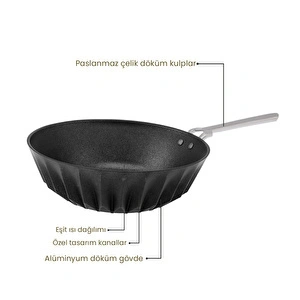 Emsan Diagon 28 cm Wok Tava görseli 6