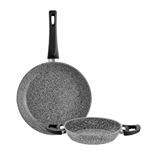 Emsan Lucca 2 Parça Tava Sahan Seti Gri Mavi 18-24 cm görseli 2