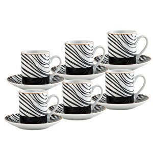 Emsan Black Nera 6 Kişilik Kahve Fincan Takımı 90 ml görseli 3