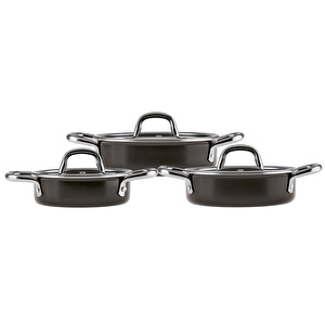 Emsan Master Class 6 Parça Sahan Seti Siyah görseli 2