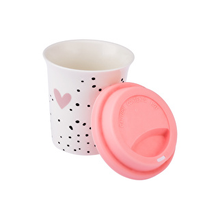 Emsan Amore Silikon Kapaklı Mug 300 ml Pembe görseli 7