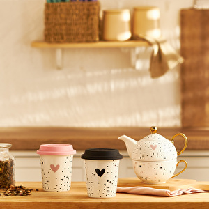 Emsan Amore Silikon Kapaklı Mug 300 ml Pembe görseli 5