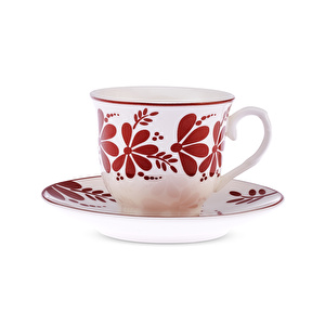 Emsan Kelsey New Bone 6 Kişilik Kahve Fincan Takımı 90 ml Bordo görseli 6