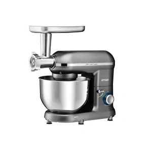 Emsan Bella Gusto Comfort Kıyma Çekme Aparatlı Hamur Yoğurma Makinesi Gri 1300W 5,5L görseli 14