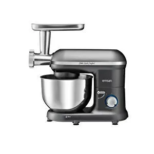 Emsan Bella Gusto Comfort Kıyma Çekme Aparatlı Hamur Yoğurma Makinesi Gri 1300W 5,5L görseli 15