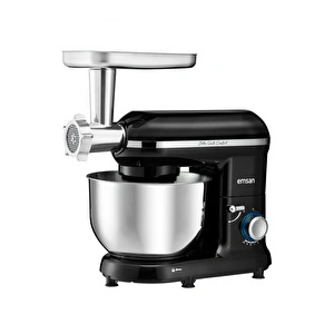 Emsan Bella Gusto Comfort Kıyma Çekme Aparatlı Hamur Yoğurma Makinesi Siyah 1300W 5,5L görseli 15