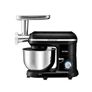 Emsan Bella Gusto Comfort Kıyma Çekme Aparatlı Hamur Yoğurma Makinesi Siyah 1300W 5,5L görseli 14