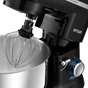 Emsan Bella Gusto Comfort Kıyma Çekme Aparatlı Hamur Yoğurma Makinesi Siyah 1300W 5,5L görseli 7