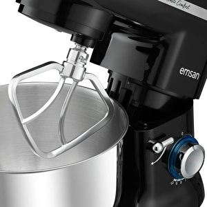 Emsan Bella Gusto Comfort Kıyma Çekme Aparatlı Hamur Yoğurma Makinesi Siyah 1300W 5,5L görseli 8