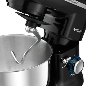 Emsan Bella Gusto Comfort Kıyma Çekme Aparatlı Hamur Yoğurma Makinesi Siyah 1300W 5,5L görseli 9