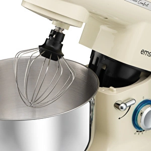 Emsan Bella Gusto Comfort Kıyma Çekme Aparatlı Hamur Yoğurma Makinesi  Krem 1300W 5,5L görseli 8