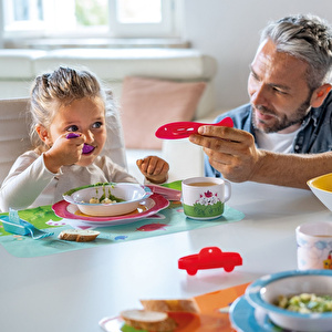 Guzzini Bimbi 3'lü Mini Çatal Kaşık Bıçak Seti Çok Renkli görseli 2