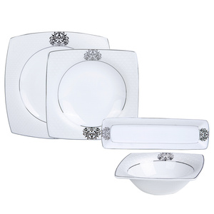 Karaca Fine Pearl Shinning 14 Parça 6 Kişilik Kare İnci Kahvaltı/Servis Takımı görseli 1
