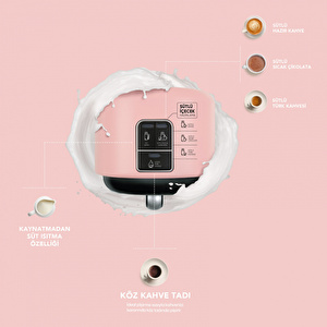 Karaca Hatır Mod Közde ve Sütlü Türk Kahvesi Makinesi Pearly Pink görseli 2