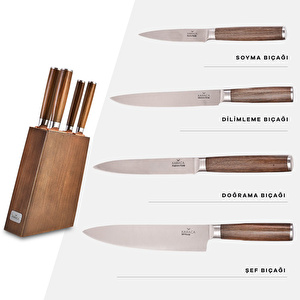 Karaca Hardwood 5 Parça Bıçak Seti görseli 1