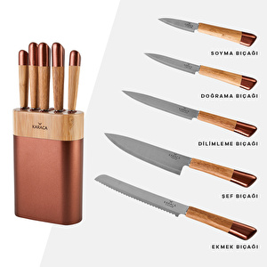 Karaca Maple Rosegold 6 Parça Bıçak Seti görseli 3