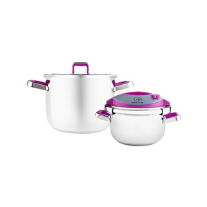 Karaca Orbit İndüksiyon Tabanlı Düdüklü Tencere Seti 4+6 Lt Violet görseli 7