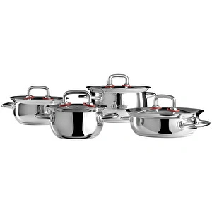 Karaca Osaka PowerSteel Pro 316 Çelik 8 Parça Tencere Seti görseli 3