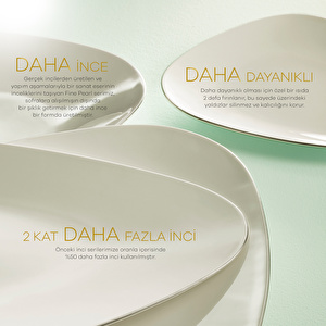 Karaca Fine Pearl Extra Trio 62 Parça 12 Kişilik Yemek Takımı Platin görseli 5