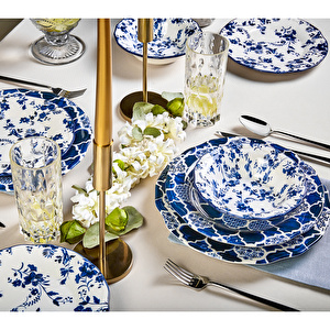 Karaca Deep Blue 24 Parça 6 Kişilik Yemek Takımı görseli 2