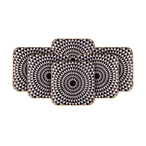 Karaca Black Gold 6lı Kare Cam Pasta Takımı görseli 5